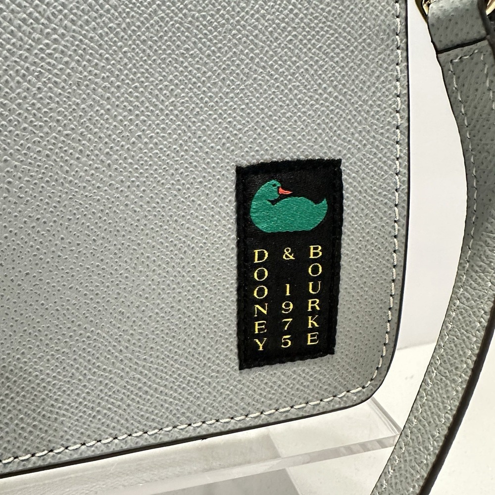 NEW Dooney & Bourke Alpine Demi 20 Purse Shoulder Bag Leather STONE Gray/Blue - Picture 3 of 10